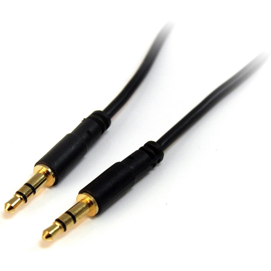 StarTech.com 3 ft Slim 3.5mm Stereo Audio Cable - M/M - 3 ft Mini-phone ...