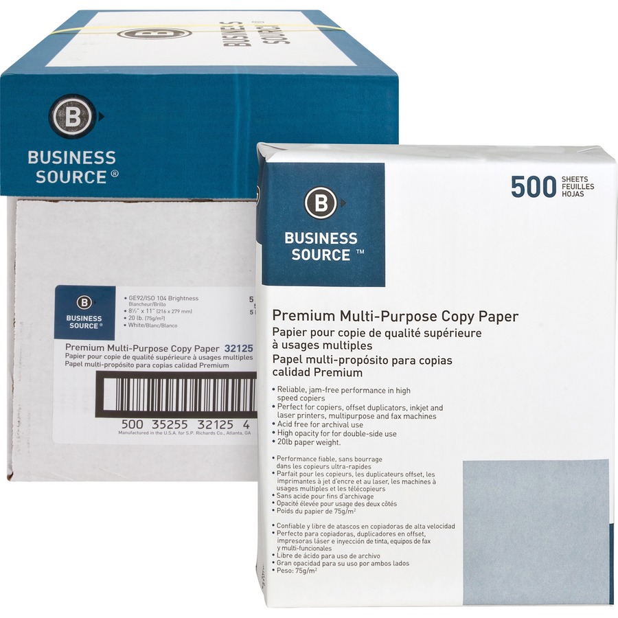 Copy Paper Letter Size 8 12 x 11 20 Lb Ream Of 500 Sheets 10 Reams