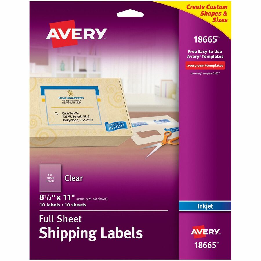 AVE18665 Avery® Shipping Label 8 1/2" Height x 11" Width