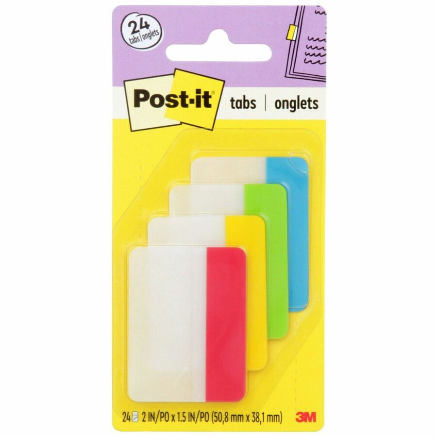 Post-It On-The-Go Tab Dispenser, Green/Blue/Red, 1 - 36 pack