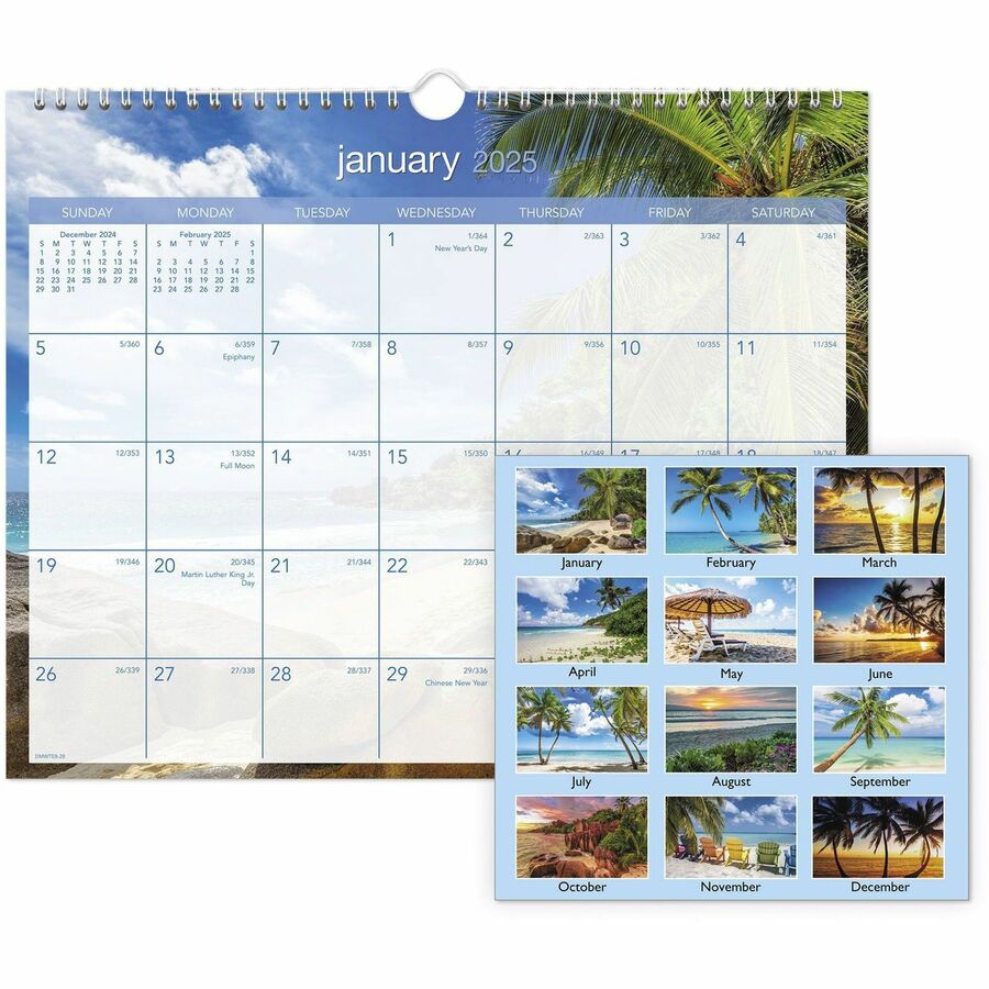 AAGDMWTE828 AtAGlance Tropical Escape Monthly Wall Calendar