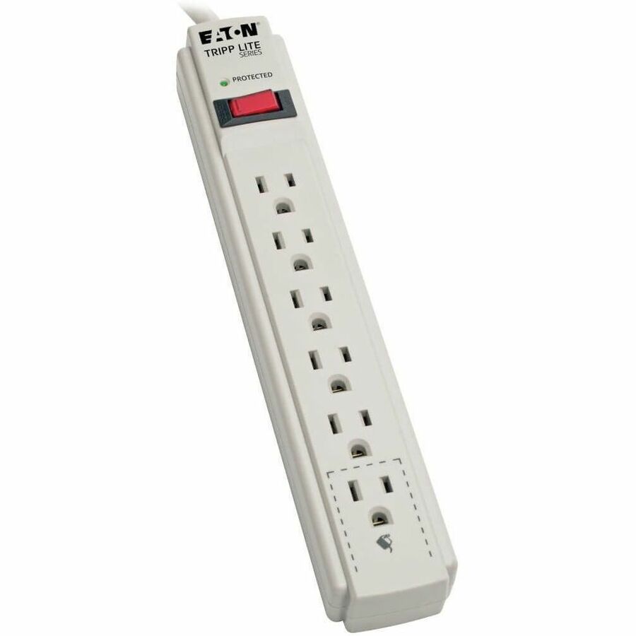 Black 15FT Cord Under Desk Power Strip, Adhesive Wall Mount Power