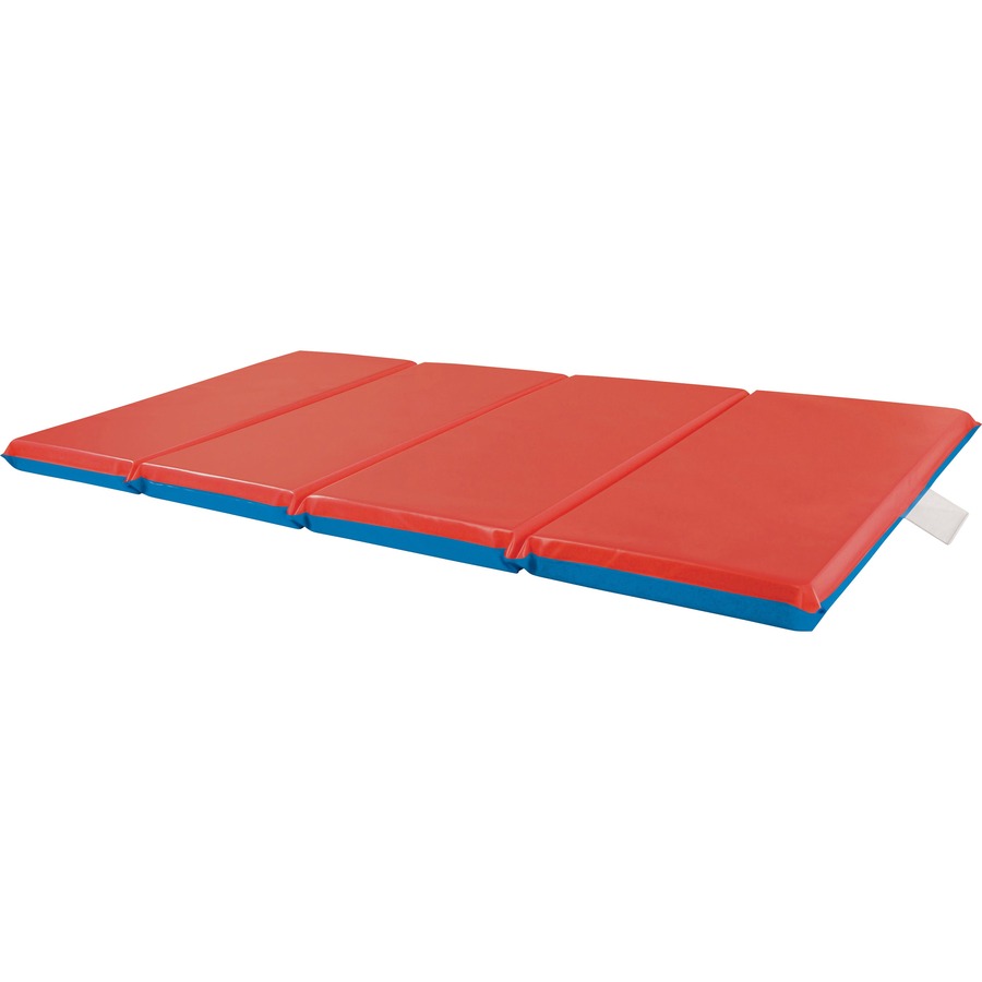 Ecr4kids 4 Section Folding Rest Mat Blue Red Polyester Foam