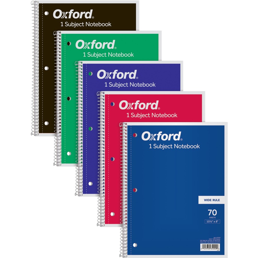 TOPS 1 - subject College - ruled Notebook - Letter - 100 Sheets - Wire  Bound - Letter - 8 1/2 x 11 - 0.38 x 8.5 x 11 - Assorted Paper - RedCard  Stock, Black, Blue, Green Cover - Perforated - 1 Each - R&A Office Supplies