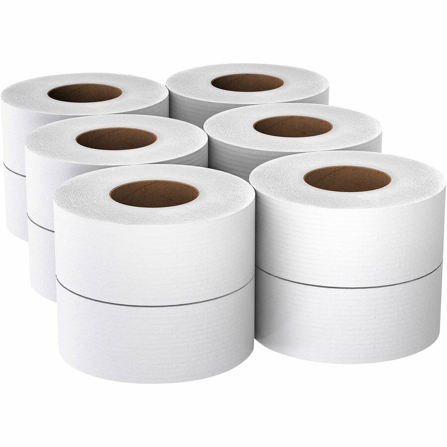 Scott 100% Recycled Fiber High-Capacity Jumbo Roll Toilet Paper - 2 Ply -  3.55 x 1000 ft - White - Fiber - 12 / Carton - Filo CleanTech