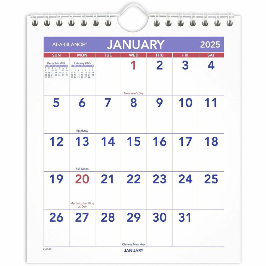 At-A-Glance Wall Calendar Small Size - Julian Dates - Monthly