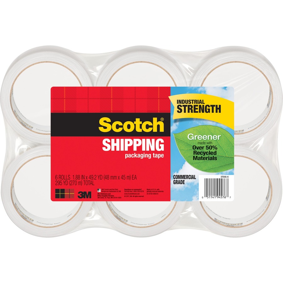 Business Source 2 Packing Tape, Heavy Duty, 2 x 55 yds - 3 Core - 3.54  mil Thickness - Clear - 6/ Pack 