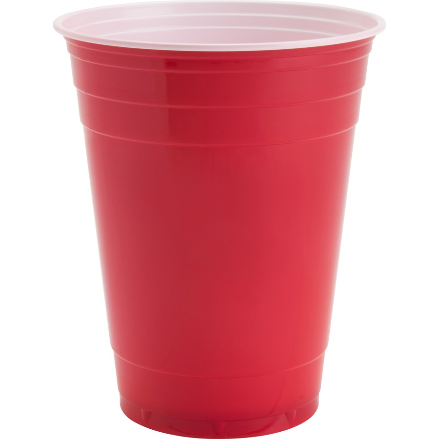 Hefty Party On Disposable Plastic Cups, Assorted, 16 Ounce, 100