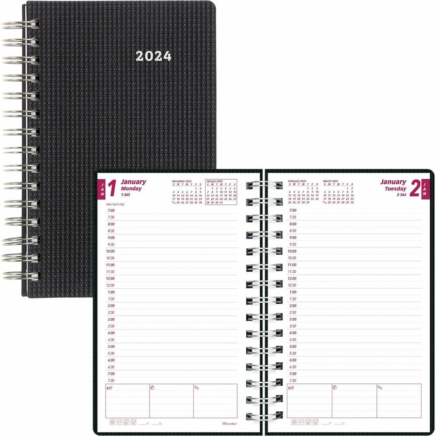 2024 Appointment Book & Planner - A5 2024 Daily Hourly Planner from January  2024 - December 2024, Weekly Appointment Book with 30-Minute Interval
