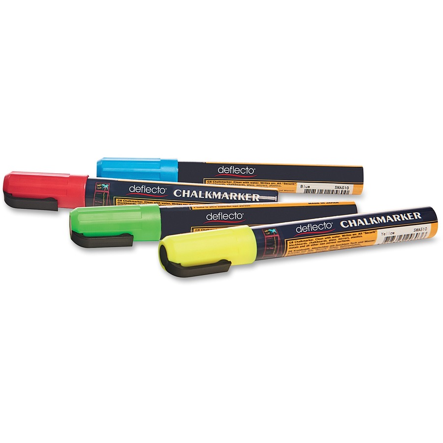 Securit Neon Colors Broad Point Chalk Markers Set of 4