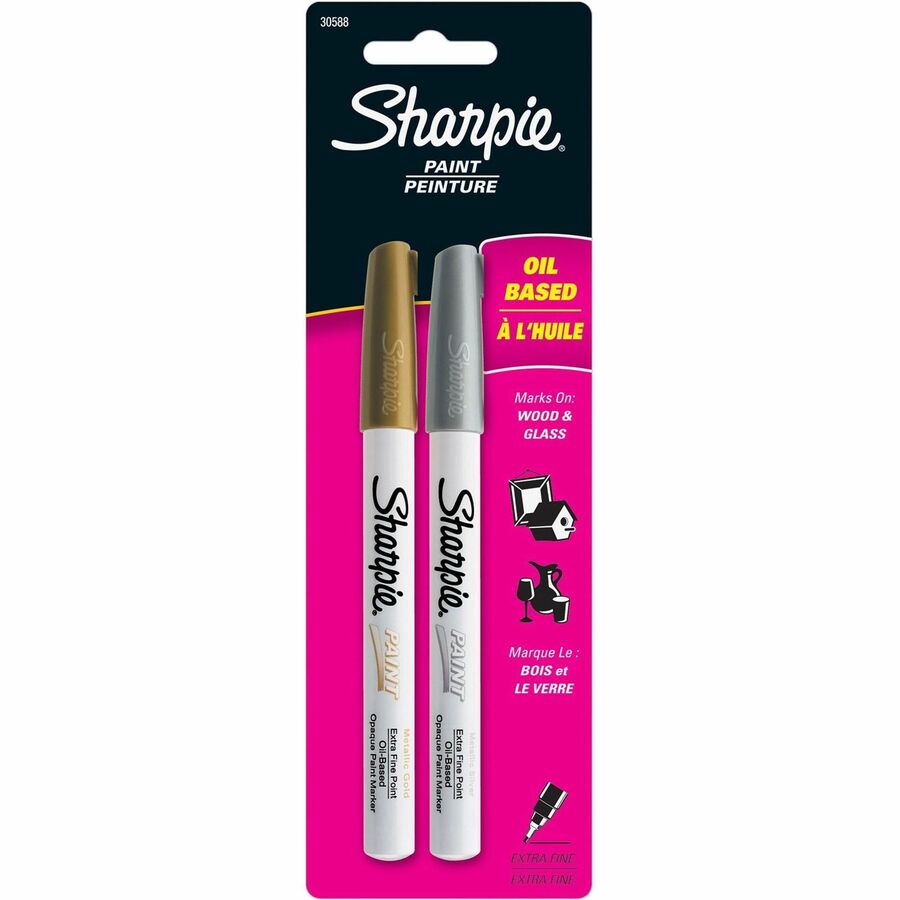 Sharpie Metallic Fine Point Permanent Markers, Bullet Tip, Silver, 36/Pack