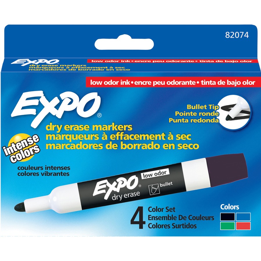 Expo Low-Odor Dry-erase 8-Color Marker Set - Chisel Marker