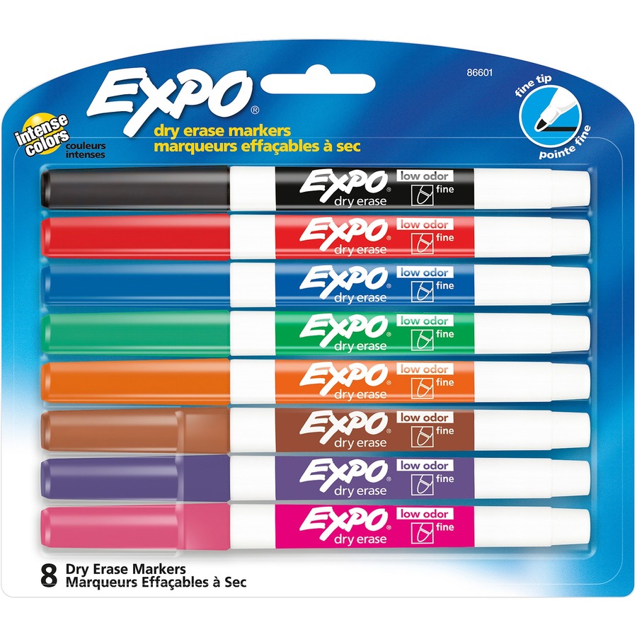 Expo Low-Odor Dry-Erase Marker, Broad Chisel Tip, Black, Dozen