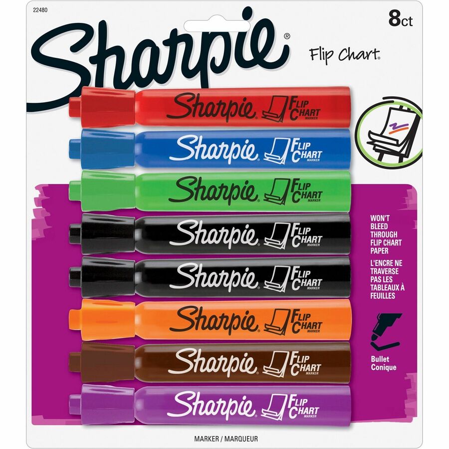 Easel Pad Flip Chart Markers, 100% Recycled, Assorted, Pack Of 8