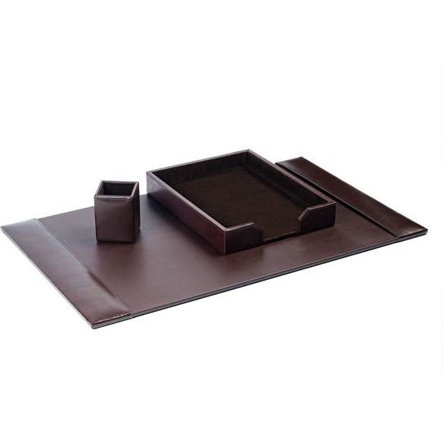 Navy Blue Bonded Leather 6-Piece Desk Set – dacasso-inc