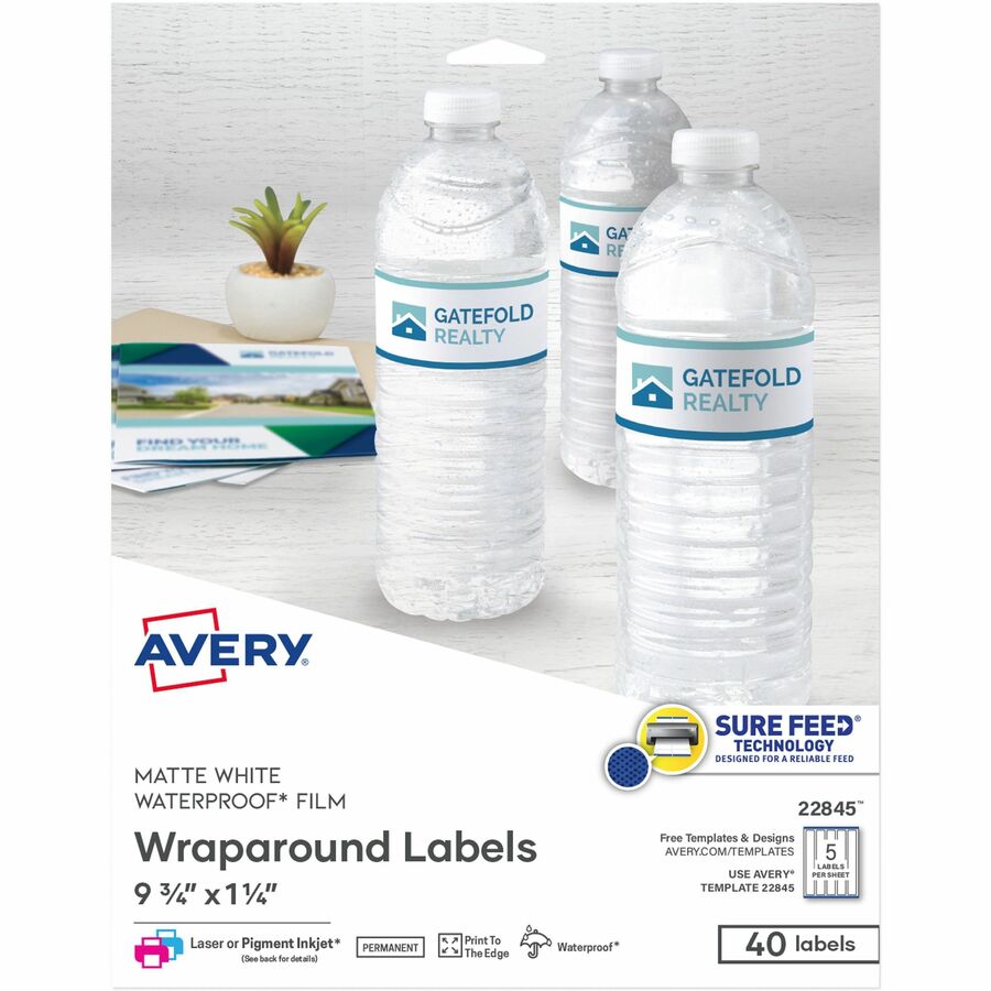 Avery® Durable Waterproof Labels, 1.25 x 9.75 , 40 AVE22845, AVE 22845 -  Office Supply Hut