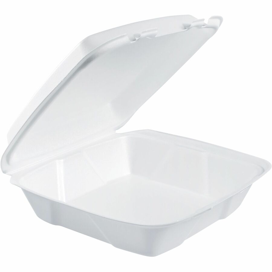 Dart Large 1-Compartment Carryout Foam Trays - Foam Body - 200 / Carton -  Thomas Business Center Inc