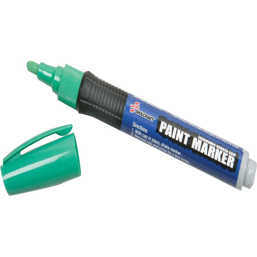 Permanent Paint Marker, Medium Bullet Tip, Green - Zerbee