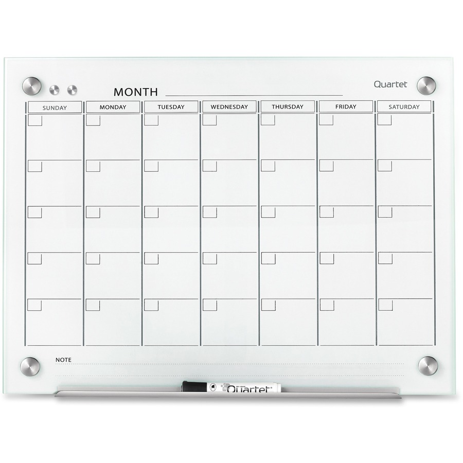 Quartet Infinity Glass Glass Dry-Erase Calendar Board - The Office Point