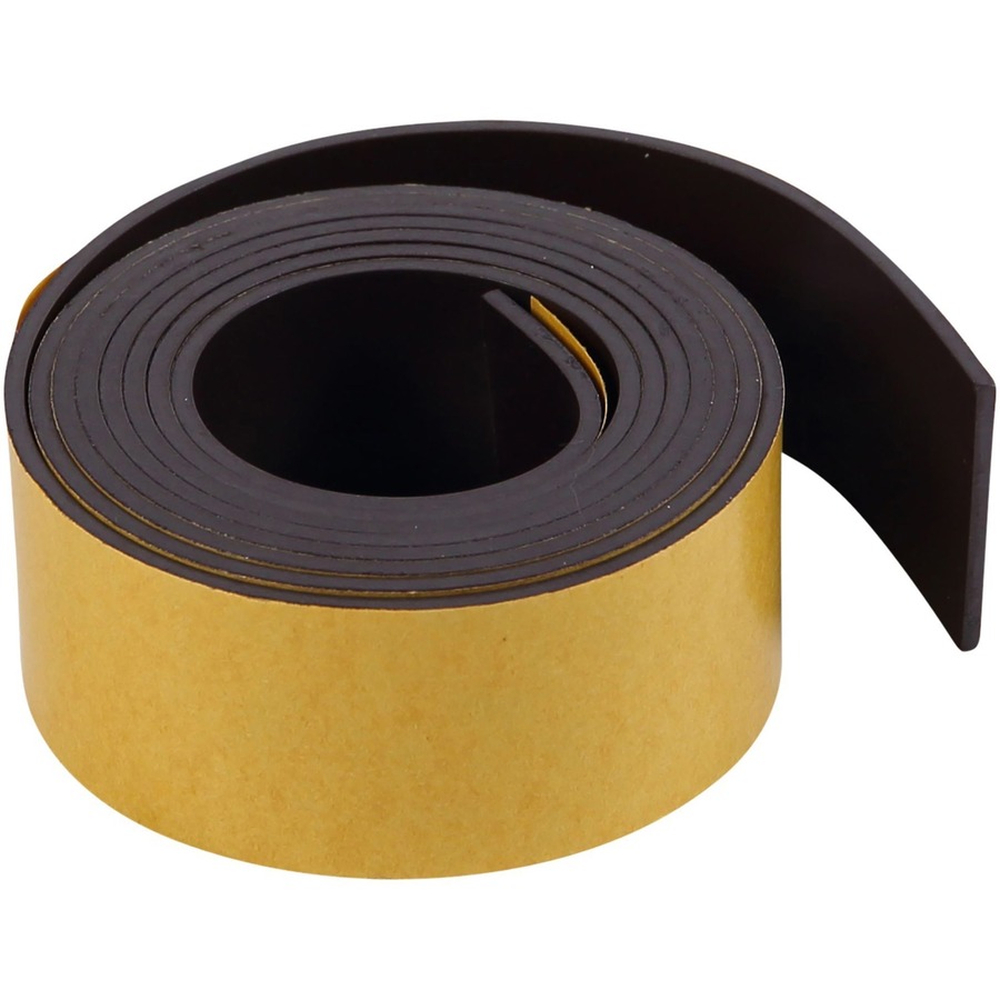 MasterVision 1x4' Adhesive Magnetic Tape Roll, Black 