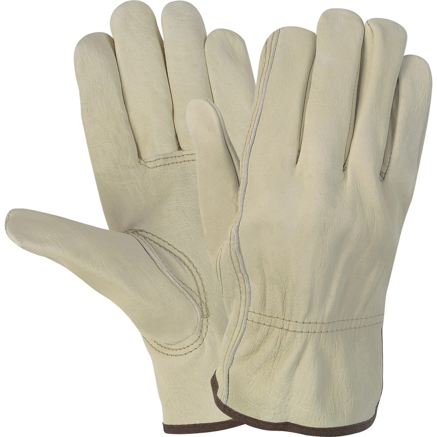 MCR Safety Economy Leather Driver Gloves Large Beige Pair