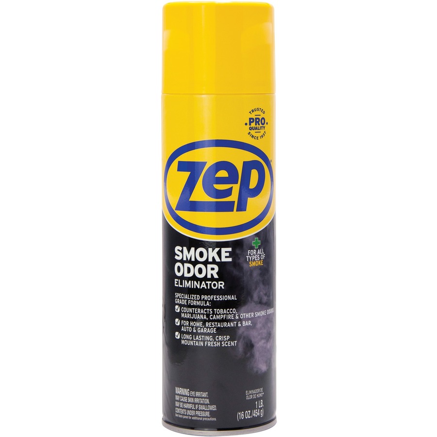 cigarette smoke neutralizer Zep Professional Strength Smoke Odor Eliminator - Aerosol - 16 fl oz (0.5  quart) - Clean and Fresh, Crisp Mountain Fresh - Odor Neutralizer - 1 Each