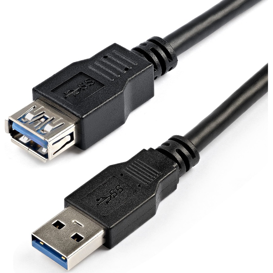10ft (3m) DB9 M/F Serial RS232 Extension Cable - Black, Serial RS232, Computer Cables