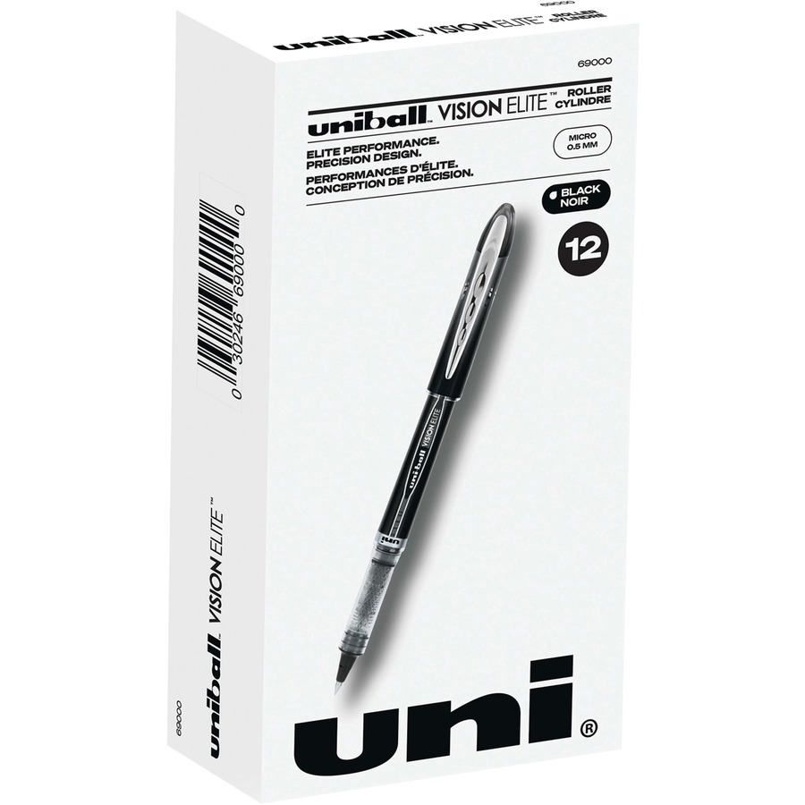 Uni Ball One Retractable Gel Pens Micro Point 0.5 mm White Barrel