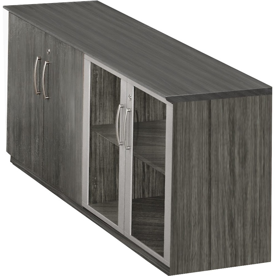 Mlnmvlctss Mayline Medina Low Wall Cabinet With Glass And Wood