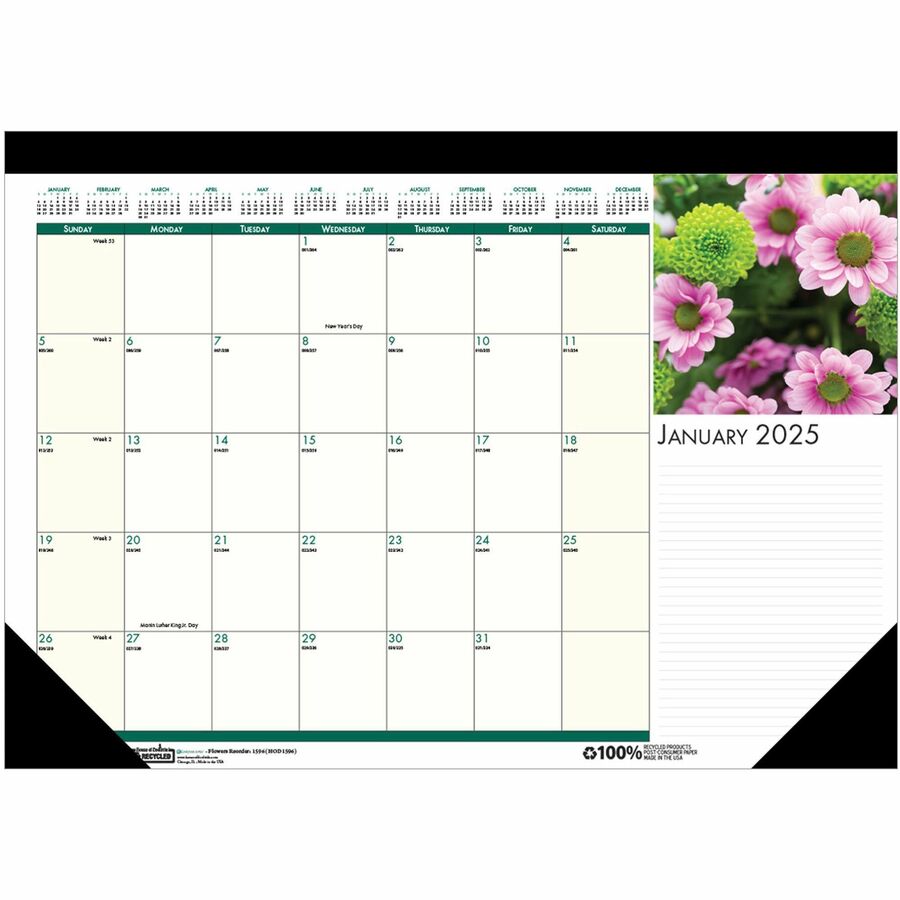 Hod1596 House Of Doolittle Earthscapes Flowers 18 1 2 Desk Pad