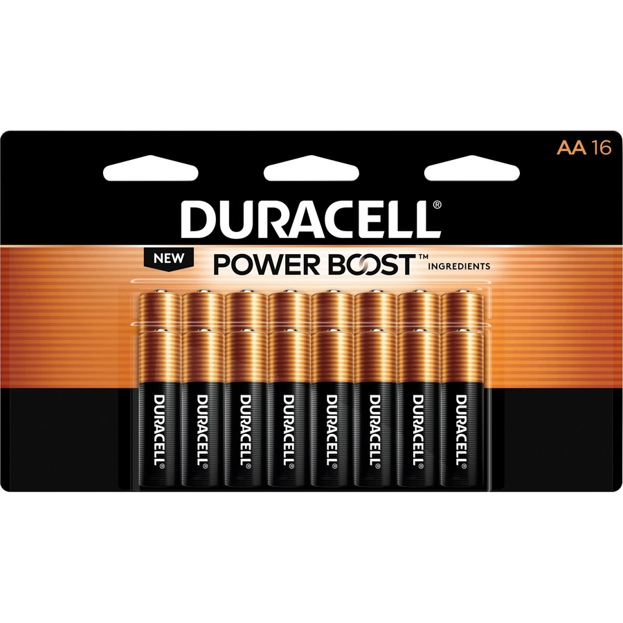 Duracell, DURMN1500B16Z, Coppertop Alkaline AA Batteries, 1 Each, Black 