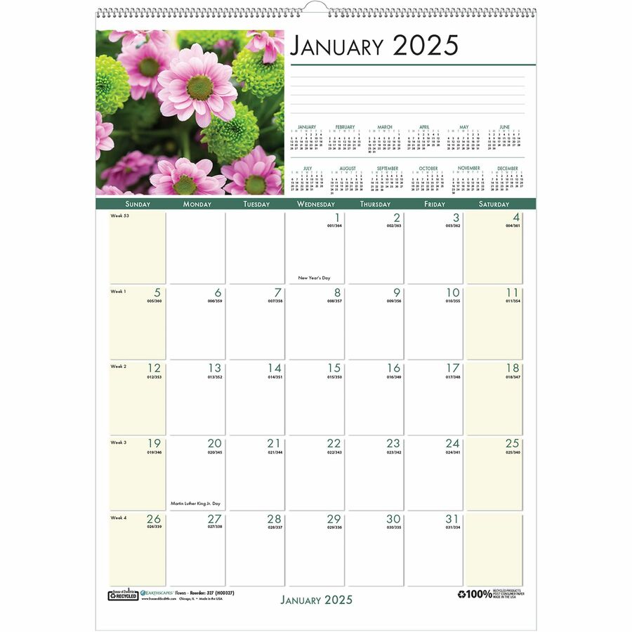 House of Doolittle EarthScapes Flowers Photo Wall Calendar Julian