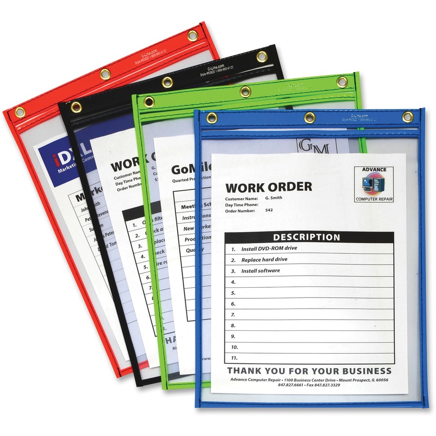 C-line 83912 Magnetic Shop Ticket Holders, 9 x 12, Clear Vinyl, 15