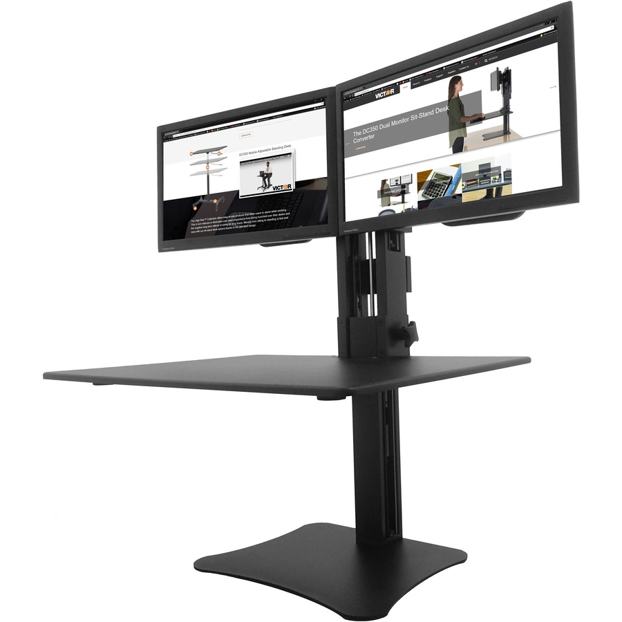 Vctdc350 Victor High Rise Manual Dual Monitor Standing Desk