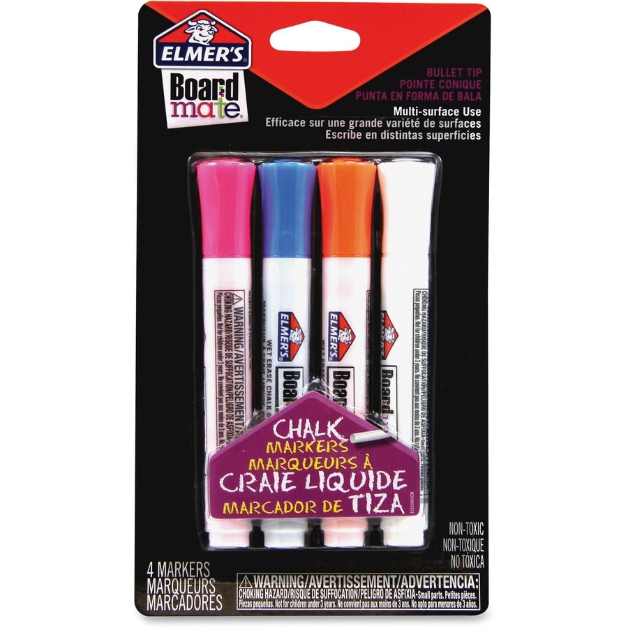 Elmer's Board Mate Chalk Markers Bullet Marker Point Style Assorted