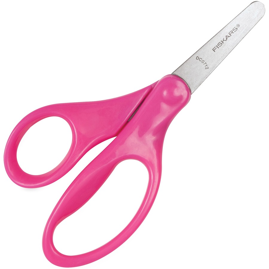 Fiskars 5 Blunt Tip Kid Scissors - 5 Overall Length - Left/Right -  Blunted Tip - Shiny Pink - 1 Each - R&A Office Supplies