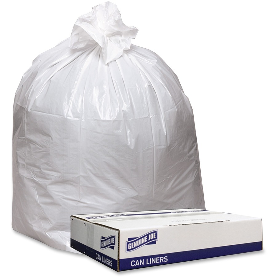 Genuine Joe 16-Gallon Linear Low-Density Bags - White