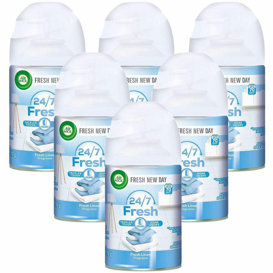 Air Wick Freshmatic Ultra Automatic Spray Refills With Essential Oils Spray 6 17 Oz Fresh Linen 60 Day 6 Carton