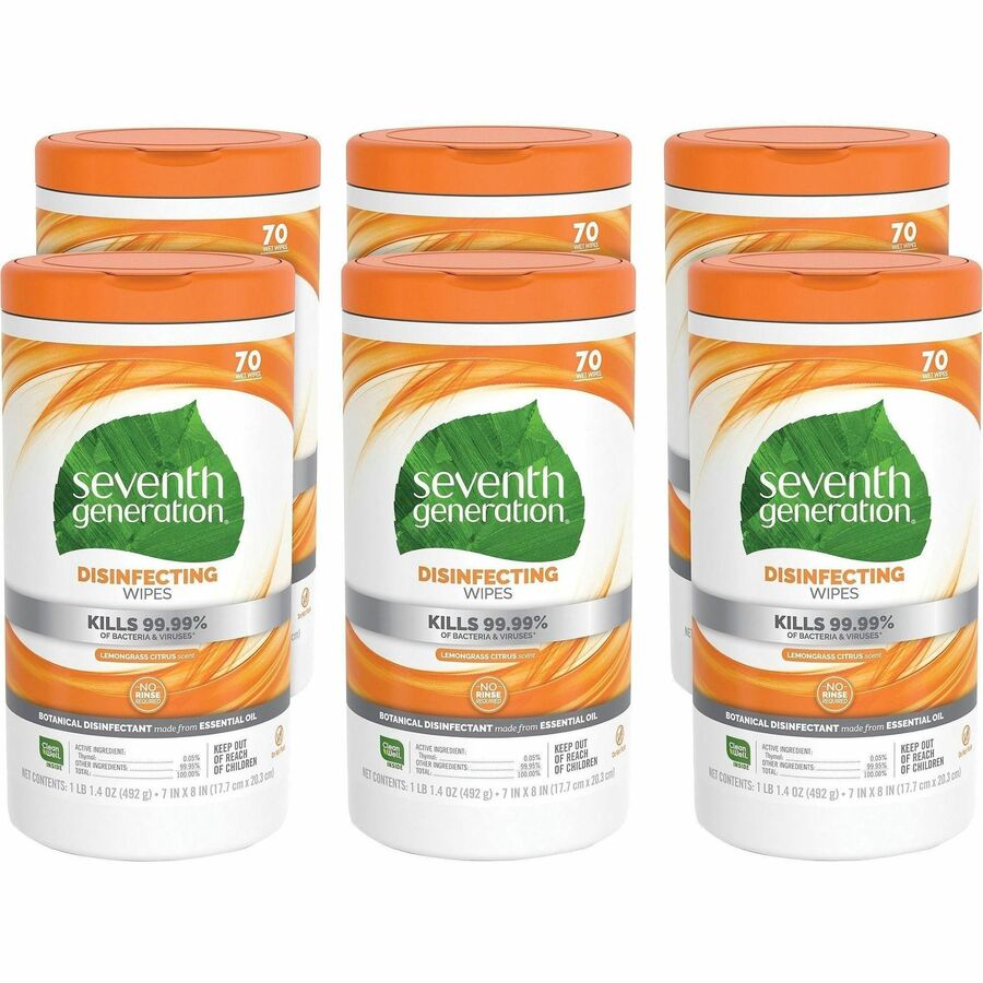 Buy Seventh Generation Botanical Disinfecting Wipes, 7 x 8, 70 Count, 6 ...