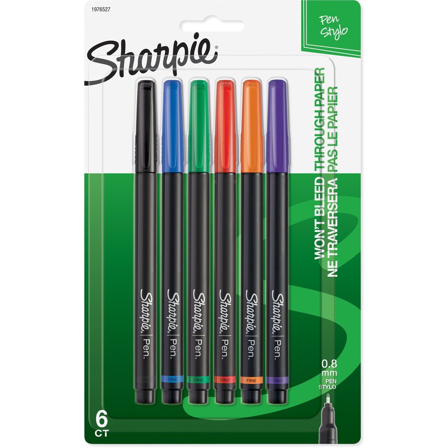 Sharpie Fine Point Pens - Fine Pen Point - Assorted - 6 SAN1976527, SAN  1976527 - Office Supply Hut