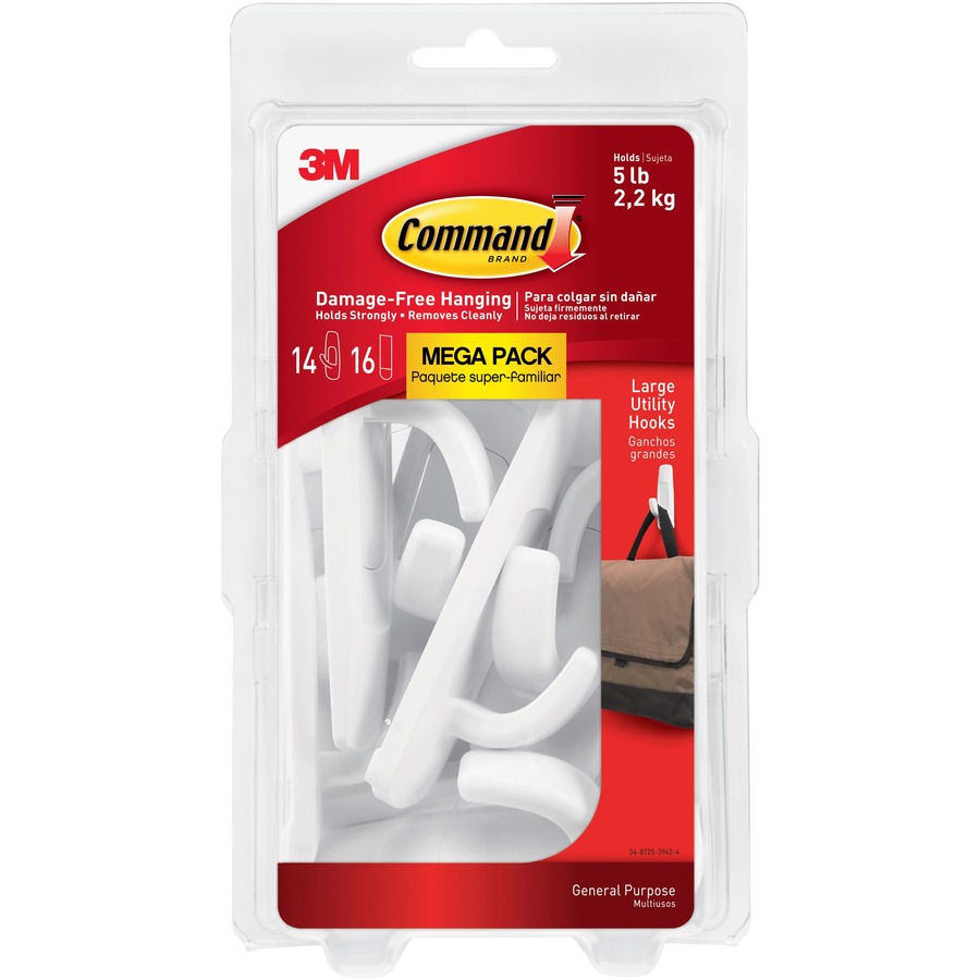 Command Assorted Medium and Large 2-Pack White Adhesive Refill Bath Strips  (5-lb Capacity) in the Utility Hooks & Racks department at