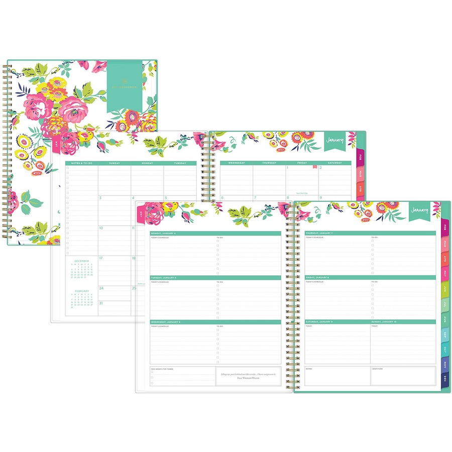 Blue Sky Day Designer Weekly Monthly Planner Zerbee