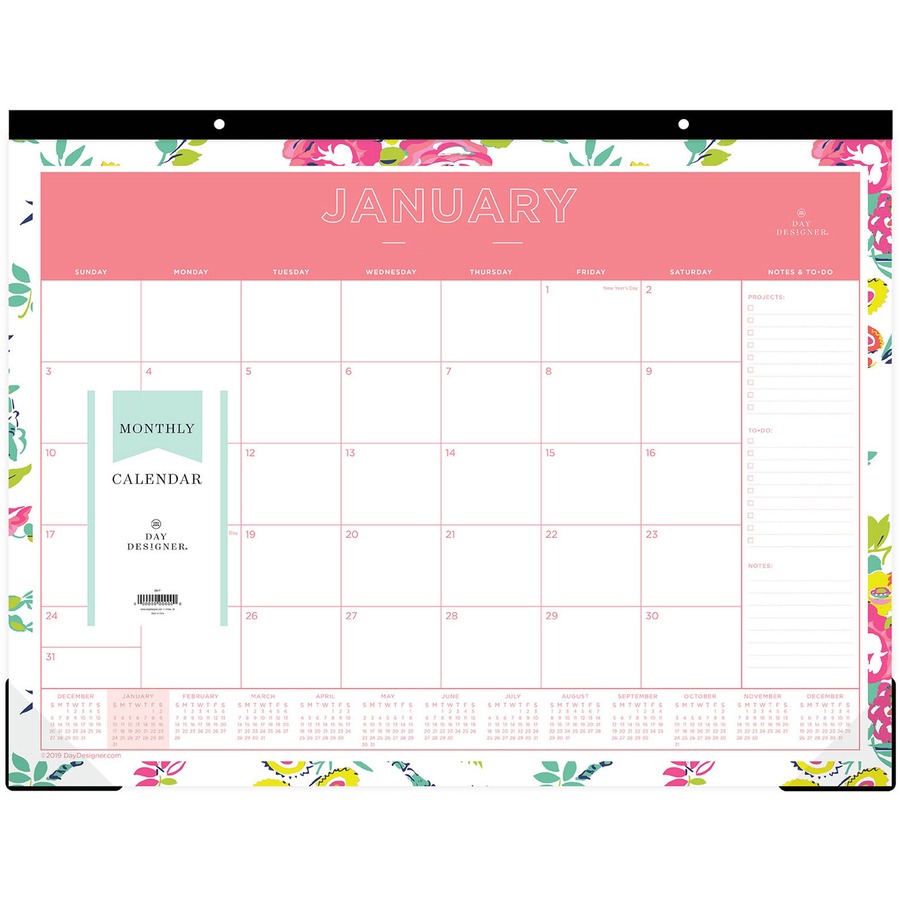 Blue Sky Day Designer Floral Desk Pad