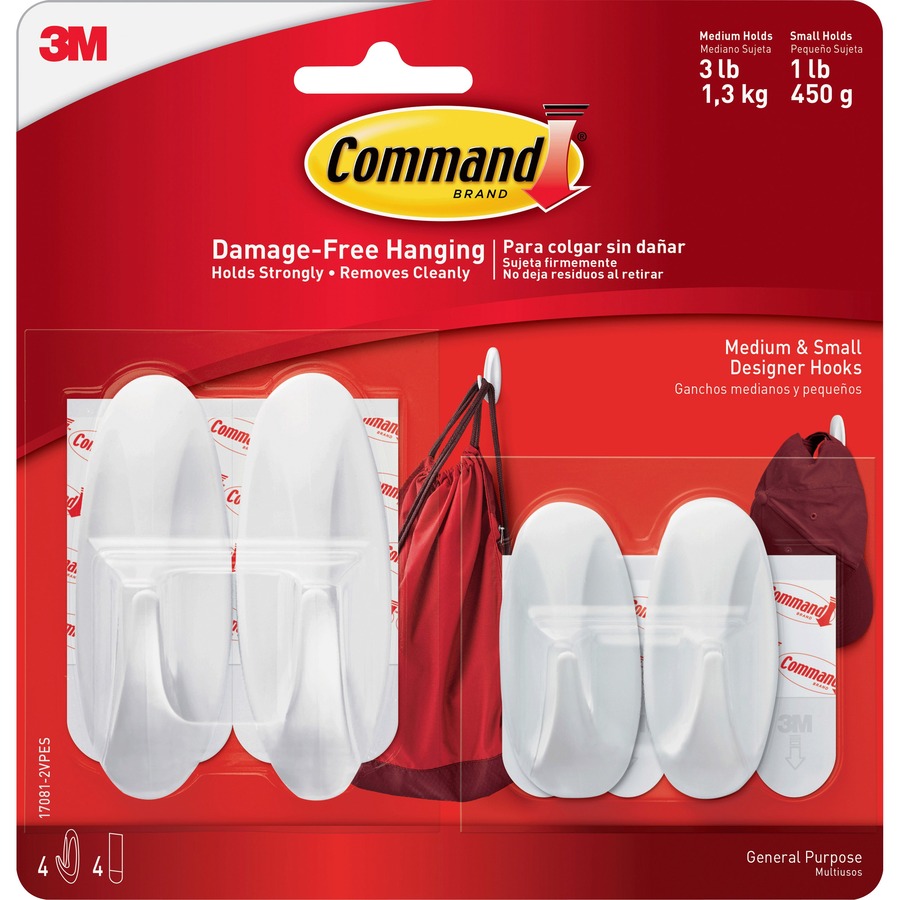 Command Medium General Purpose Refill Strips for Adhesive Hooks, White,  3-lbs, 9-pk