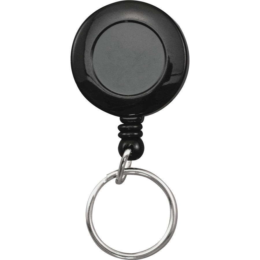 Advantus Clip-on Ring Retractable ID Reel - 12 / Box - Black - Sturdy -  Business World VI