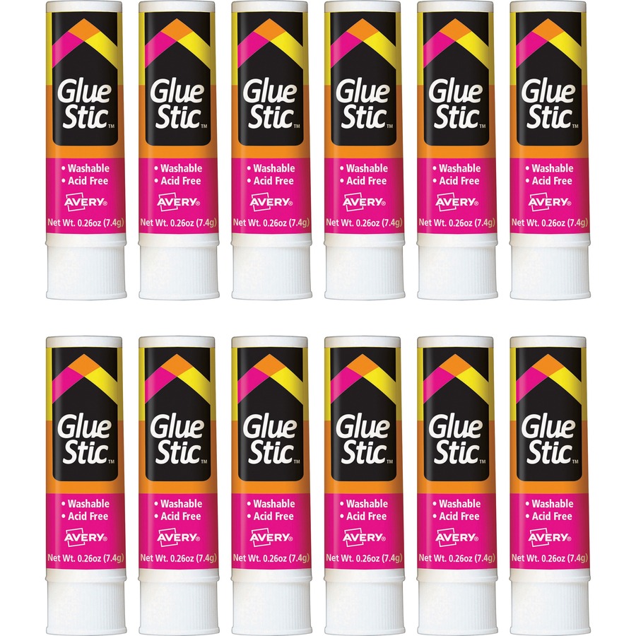  Avery Permanent Glue Stic, White, 0.26 Ounces, Pack of  36 : Learning: Supplies