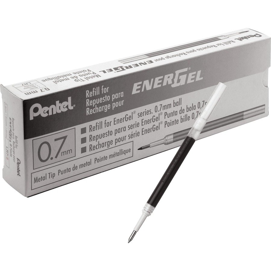  Pentel EnerGel Alloy Gel Pen - 0.7 mm - Black Ink - Black Body