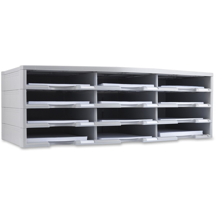 Storex 12-compartment Organizer - 6000 x Sheet - 12 Compartment(s) - 9.50  x 12 - 10.5 Height x 14.1 Width31.4 Length - 100% Recycled - Gray -  Polystyrene - 1 Each - ACT Supplies
