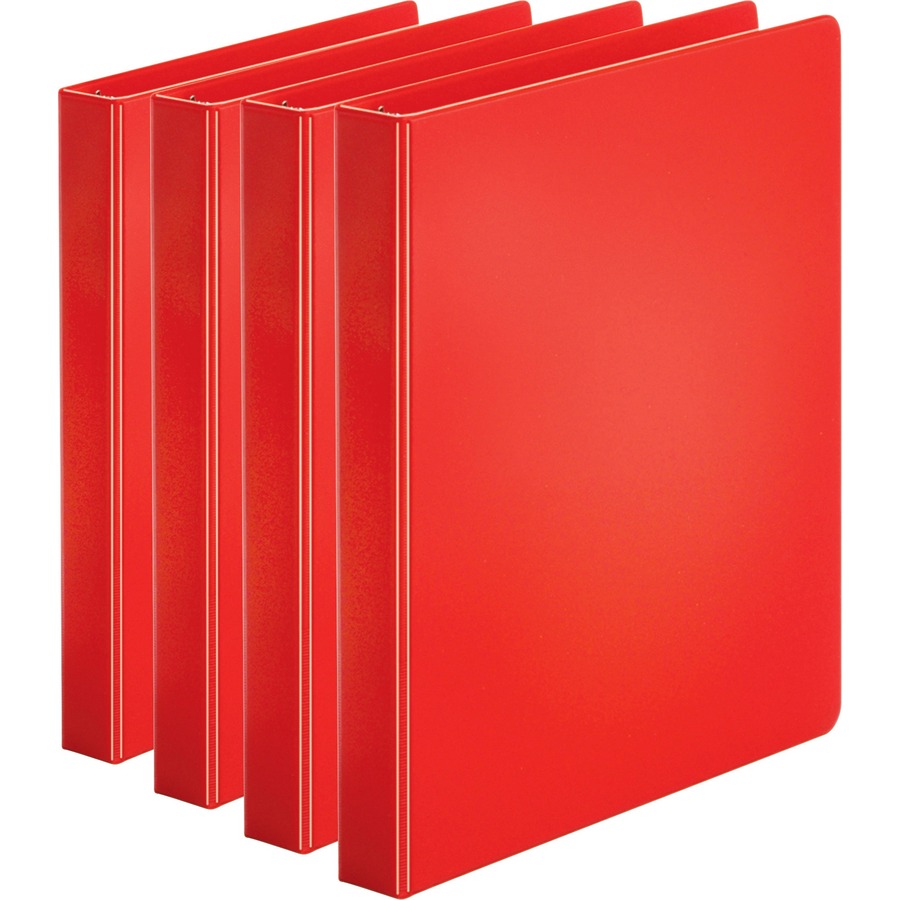 Better Office Products, 3 Ring Poly Binder with Pocket, 1 Inch, Letter  Size, 4 Pack-Red, Blue, Purple, and Black