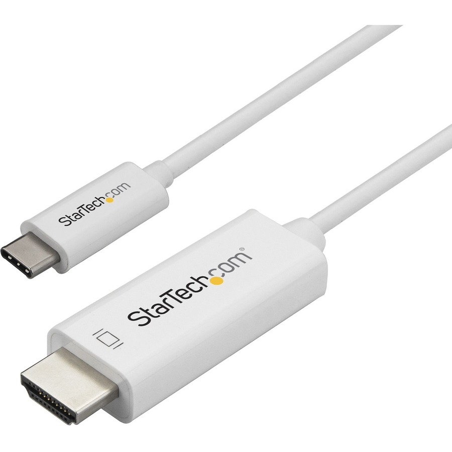 StarTech.com 3ft (1m) USB C to HDMI Cable - 4K 60Hz USB Type C DP Alt Mode  to HDMI 2.0 Video Display Adapter Cable - Works w/Thunderbolt 3 - White  3.3ft/1m USB